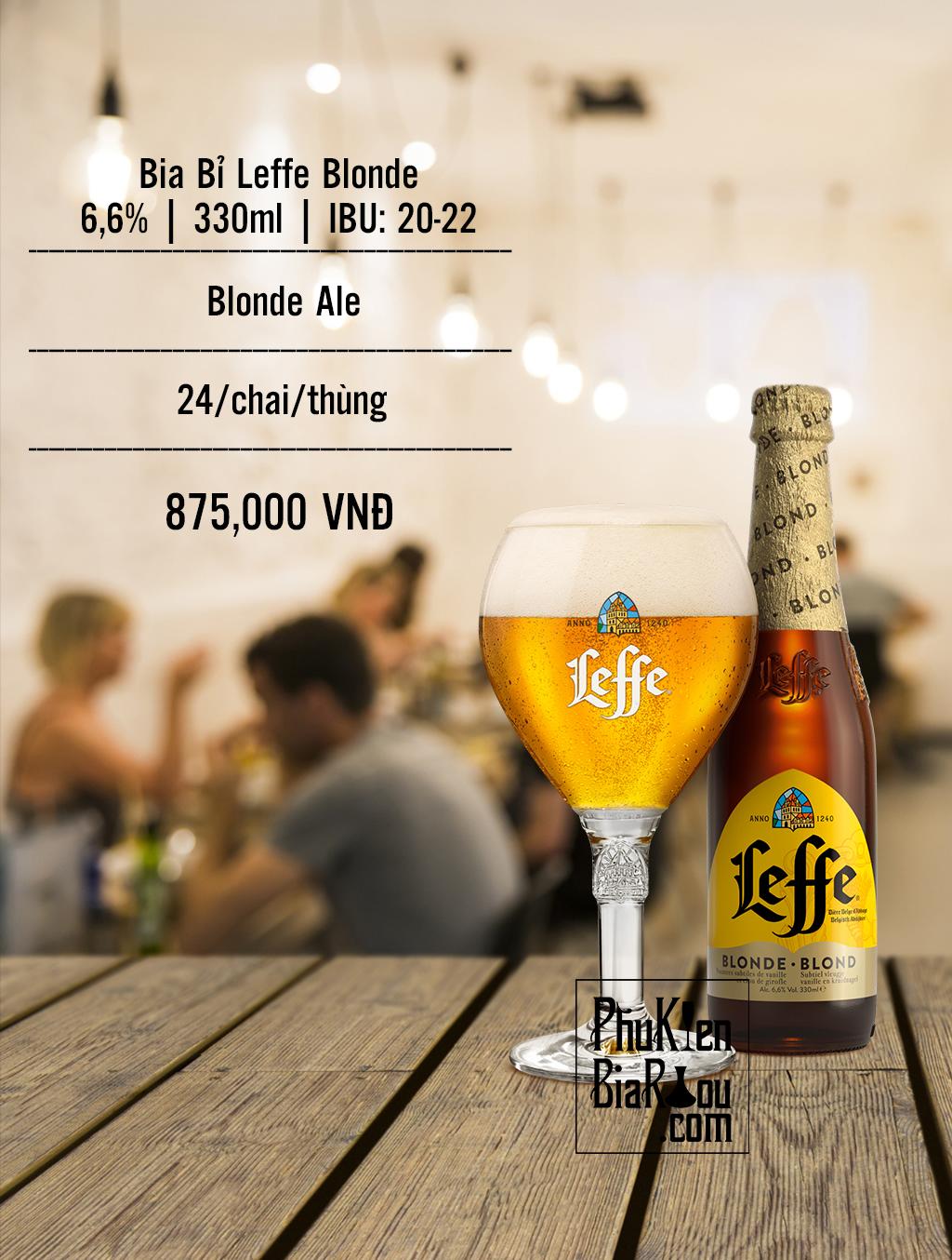 Bia Bỉ Leffe Blonde (24 chai/thùng)