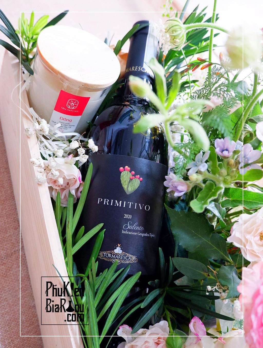 Flower Wine Gift Rượu Nến và Hoa mẫu 2