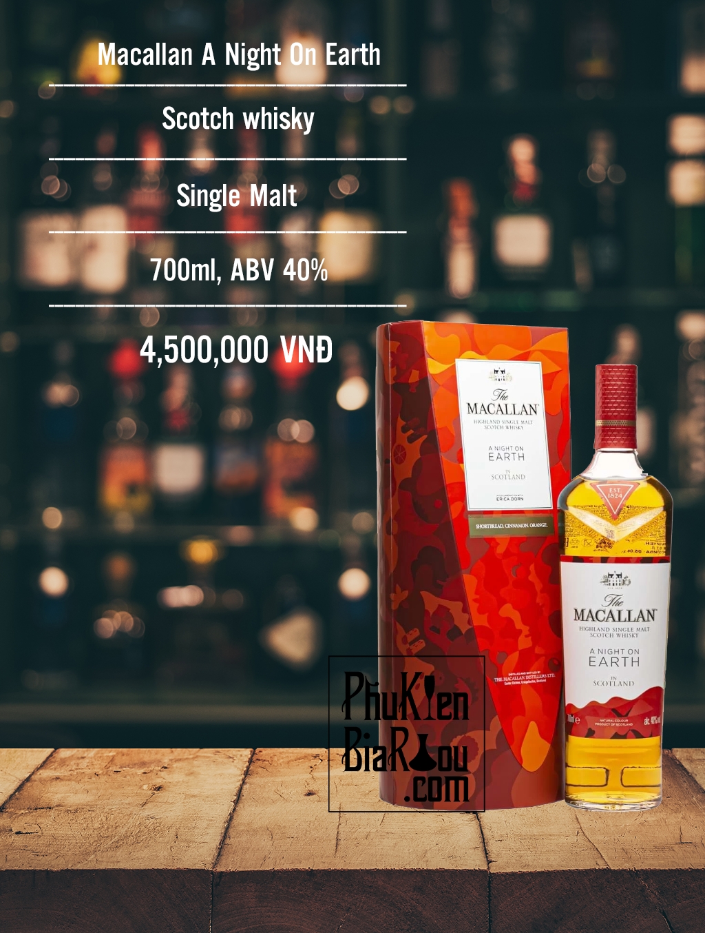 Rượu whisky Macallan A Night On Earth (6 chai/thùng)