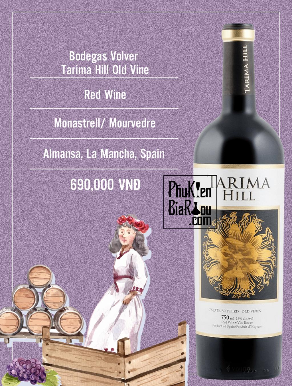 Vang đỏ Bodegas Volver Tarima Hill Old Vine (6 chai/thùng)