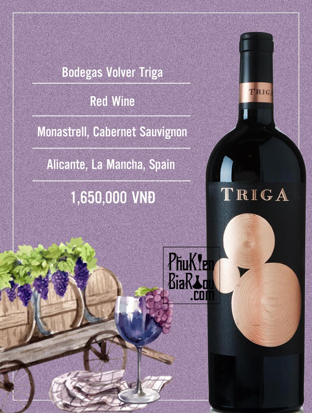 Vang đỏ Bodegas Volver Triga (6 chai/thùng)