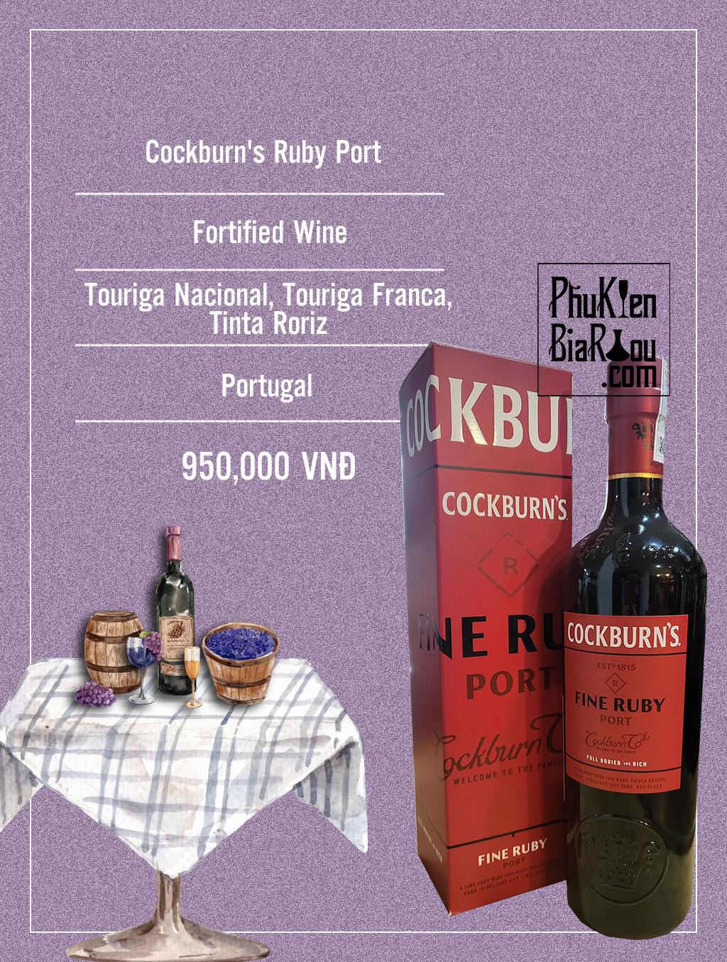 Vang cường hóa Cockburn’s Fine Ruby Port