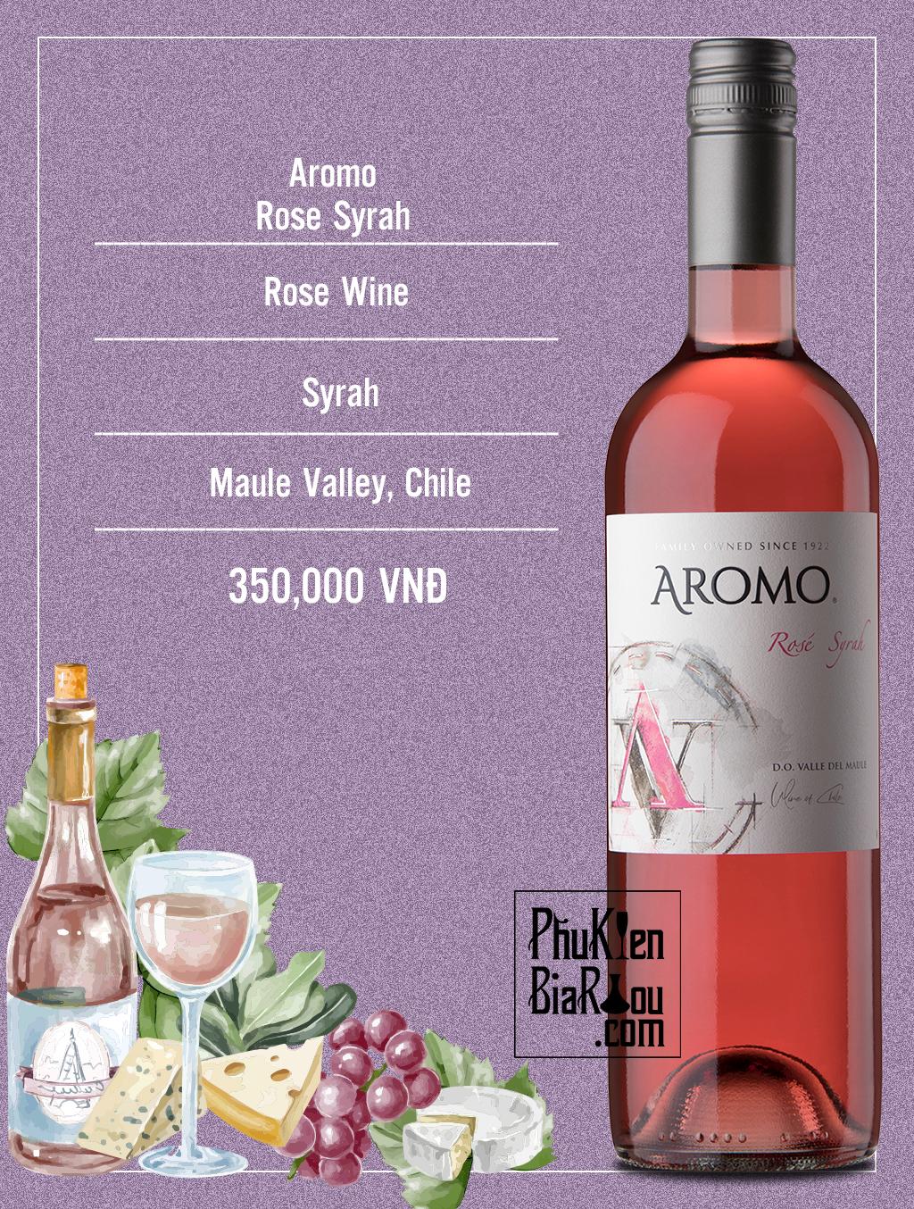 Vang hồng Aromo Rose Syrah (12 chai/ thùng)