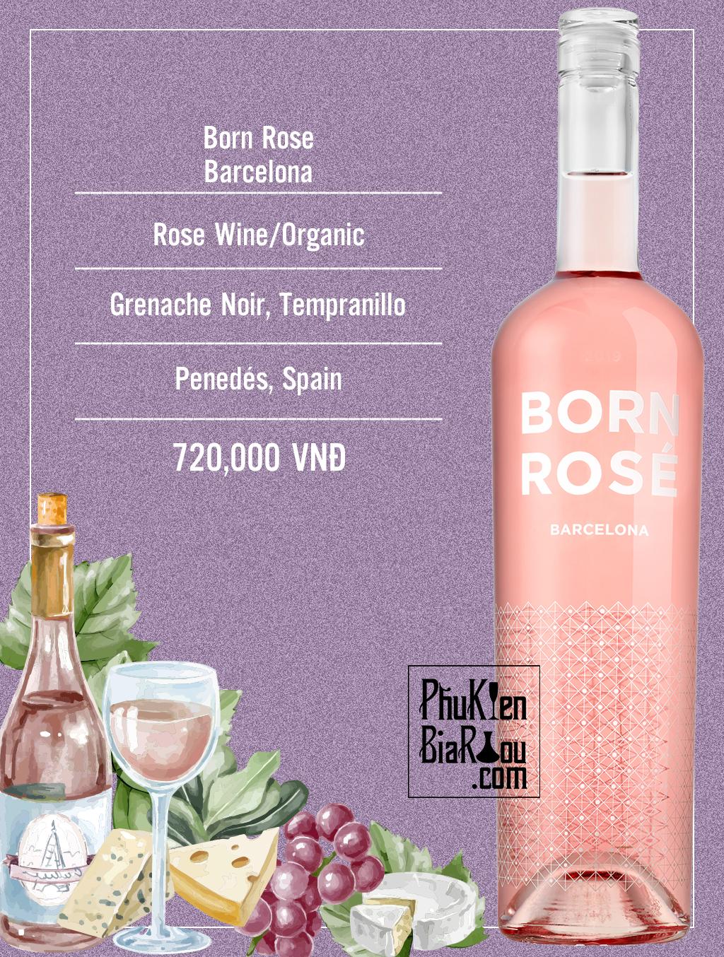 Vang hồng Born Rose Barcelona (6 chai/thùng)