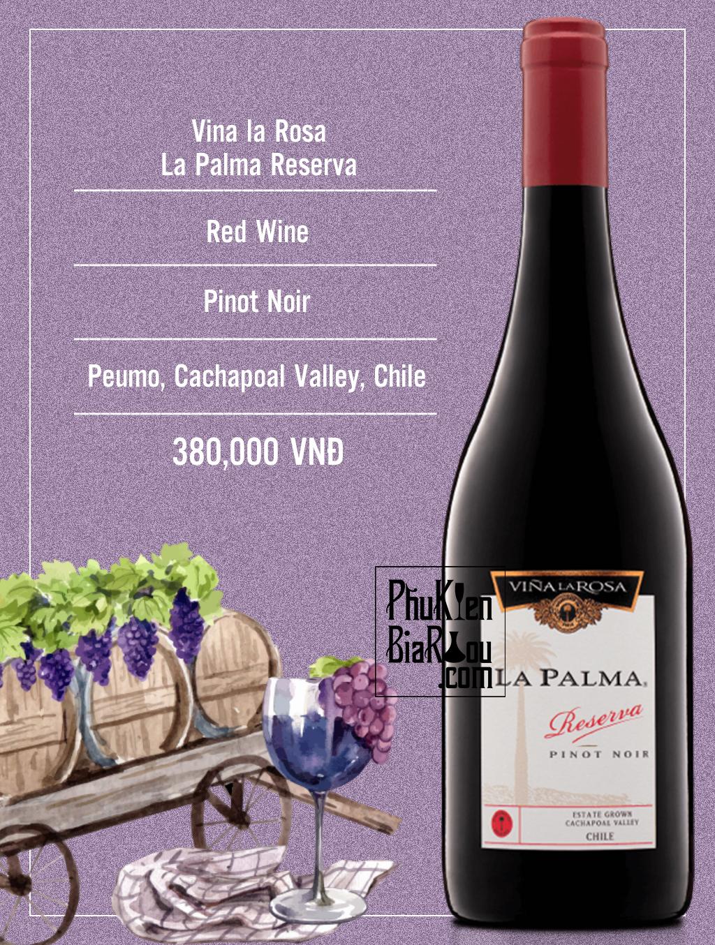 Vang đỏ La Rosa La Palma Reserva (6 chai/thùng)