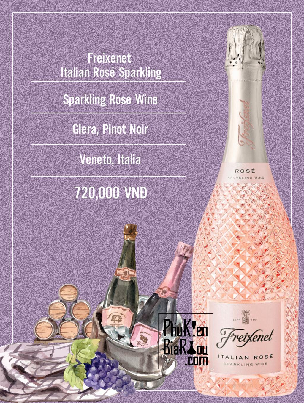 Vang sủi hồng Freixenet Italian